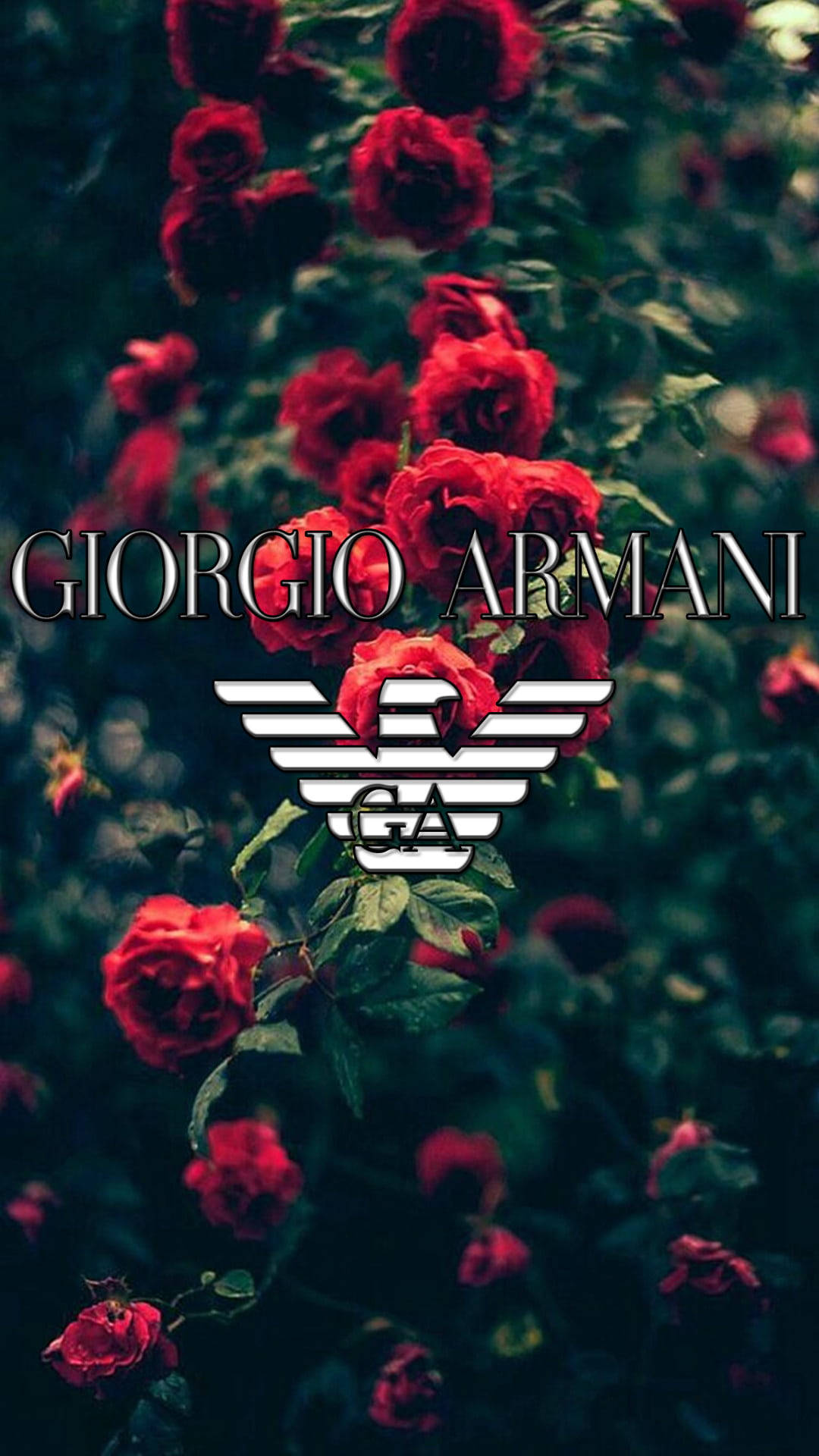 Røde Blomster Giorgio Armani Wallpaper
