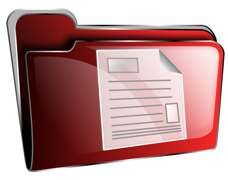 Red Folder Document Icon PNG