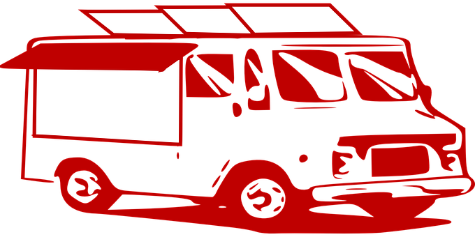 Red Food Truck Graphic PNG