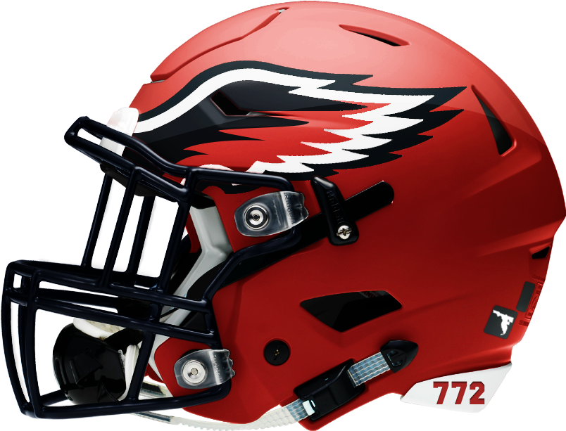 Red Football Helmet Wing Design772 PNG
