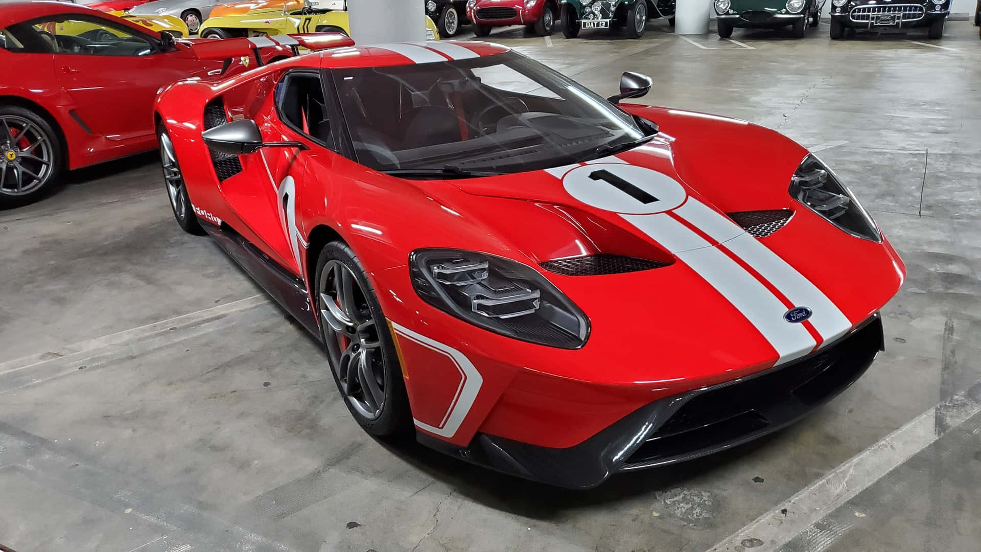 Red Ford G T Supercarat Petersen Museum Wallpaper