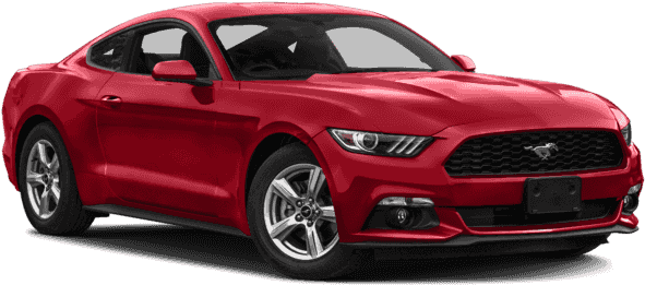 Red Ford Mustang Coupe Profile View PNG