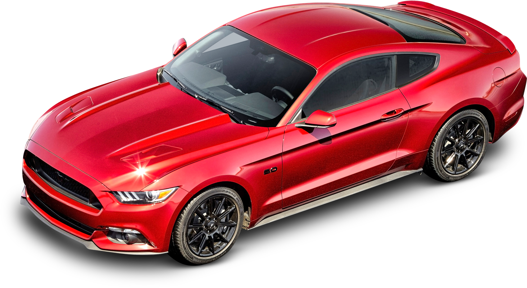 Red Ford Mustang G T Side View PNG