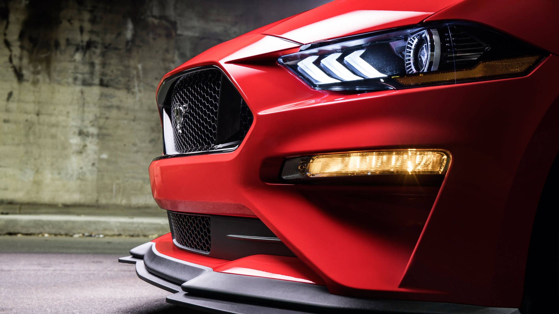 Powerful Red Ford Mustang GT Wallpaper