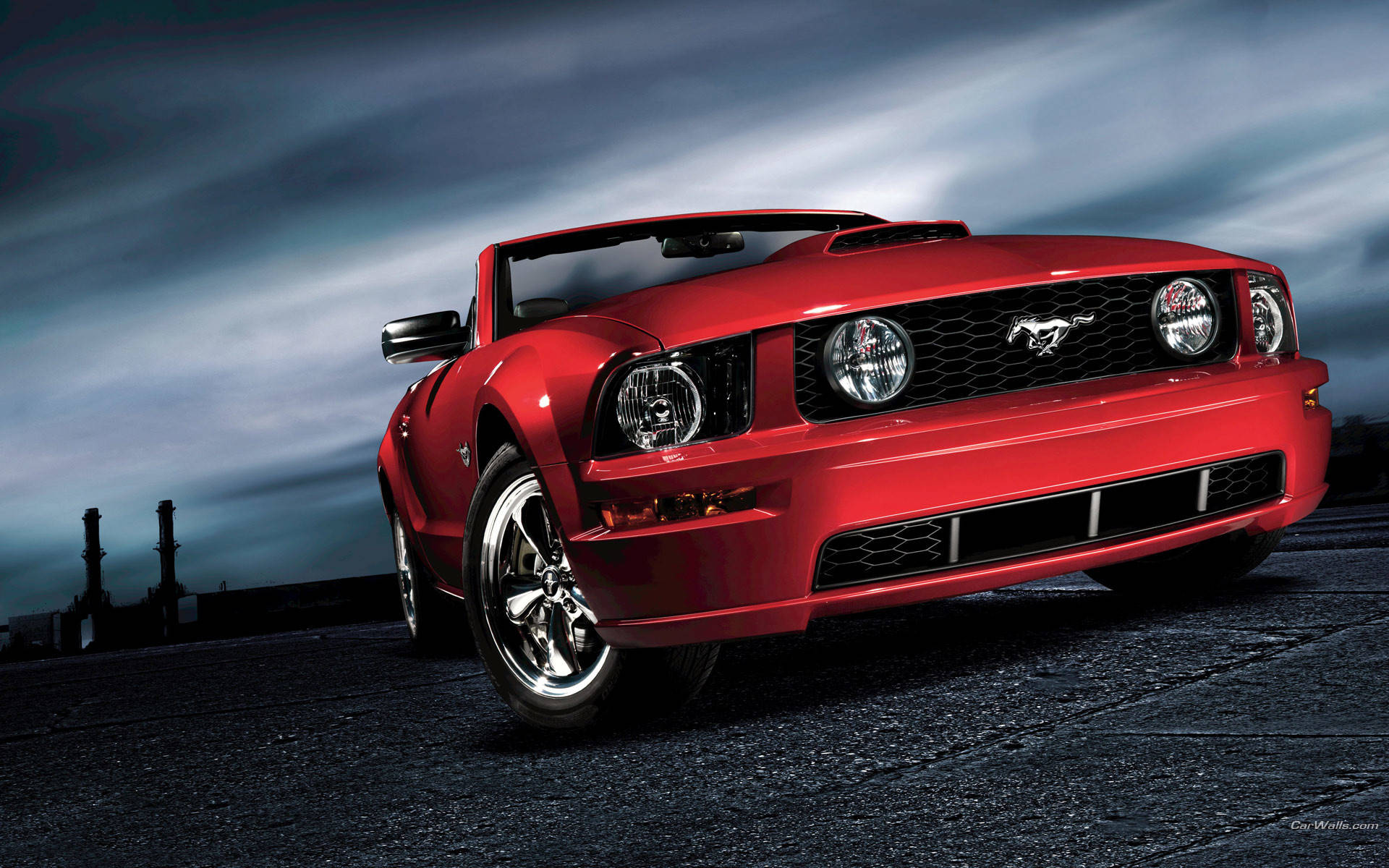 Rød Ford Mustang HD Dark Sky Wallpapers Wallpaper