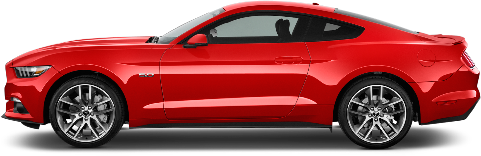 Red Ford Mustang Side View PNG