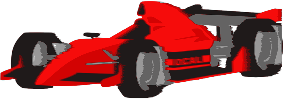 Red Formula One Racer Silhouette PNG