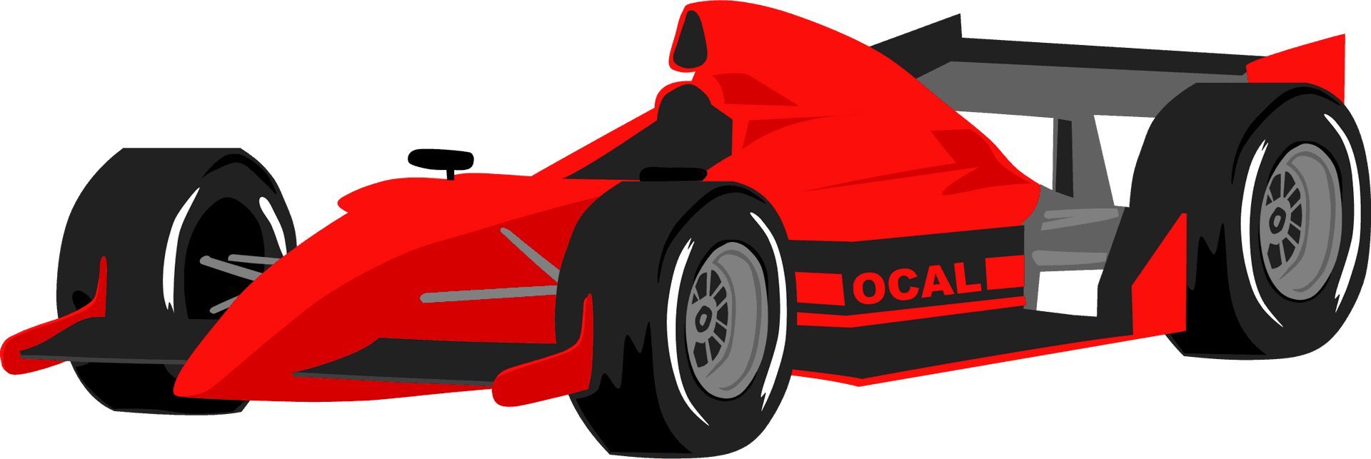 Red Formula Race Car Illustration PNG