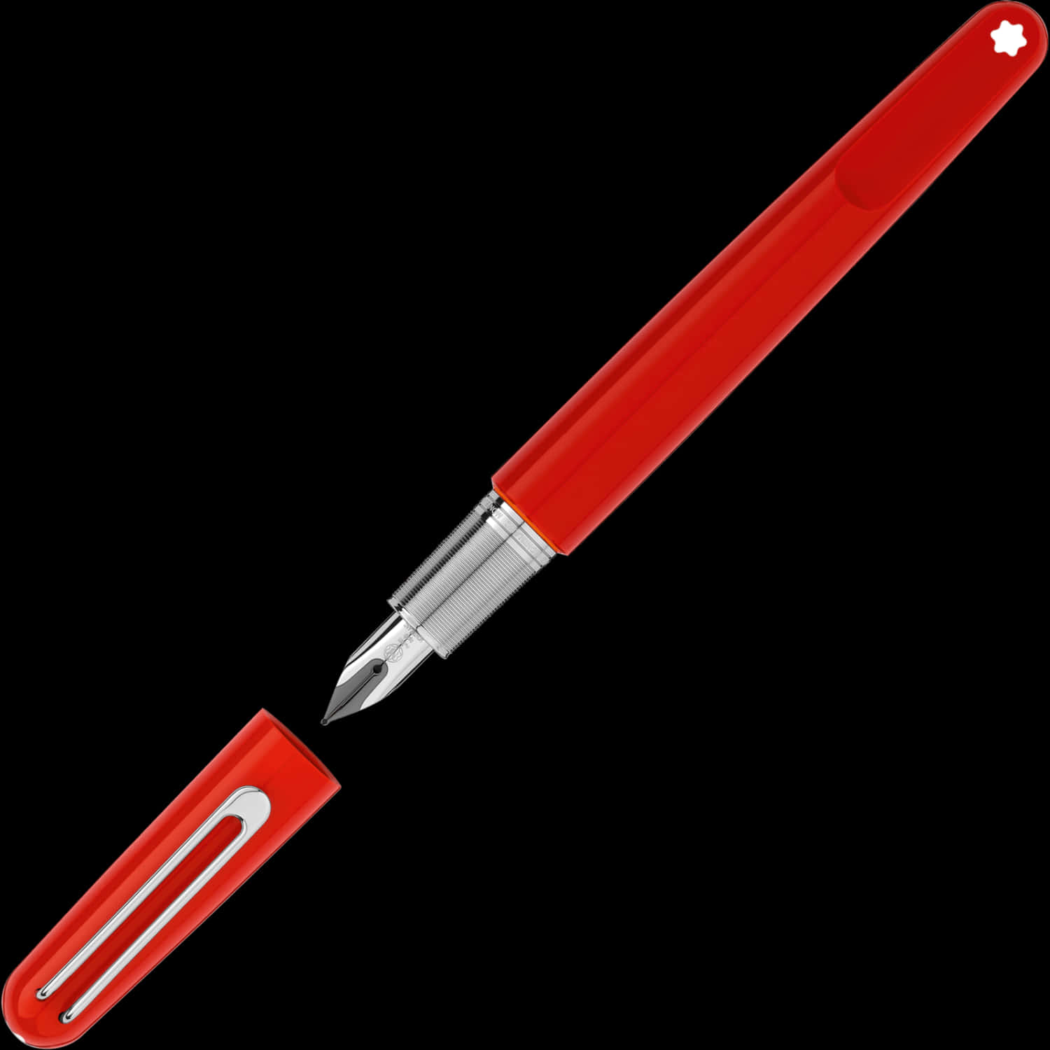 Red Fountain Pen Black Background PNG
