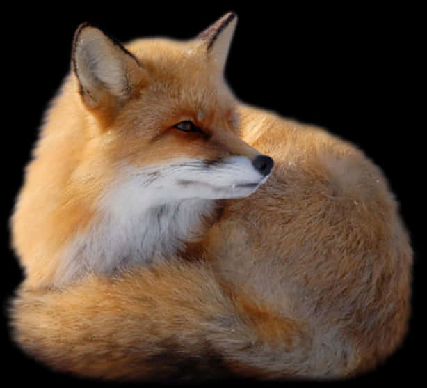 Red Fox Curled Up PNG