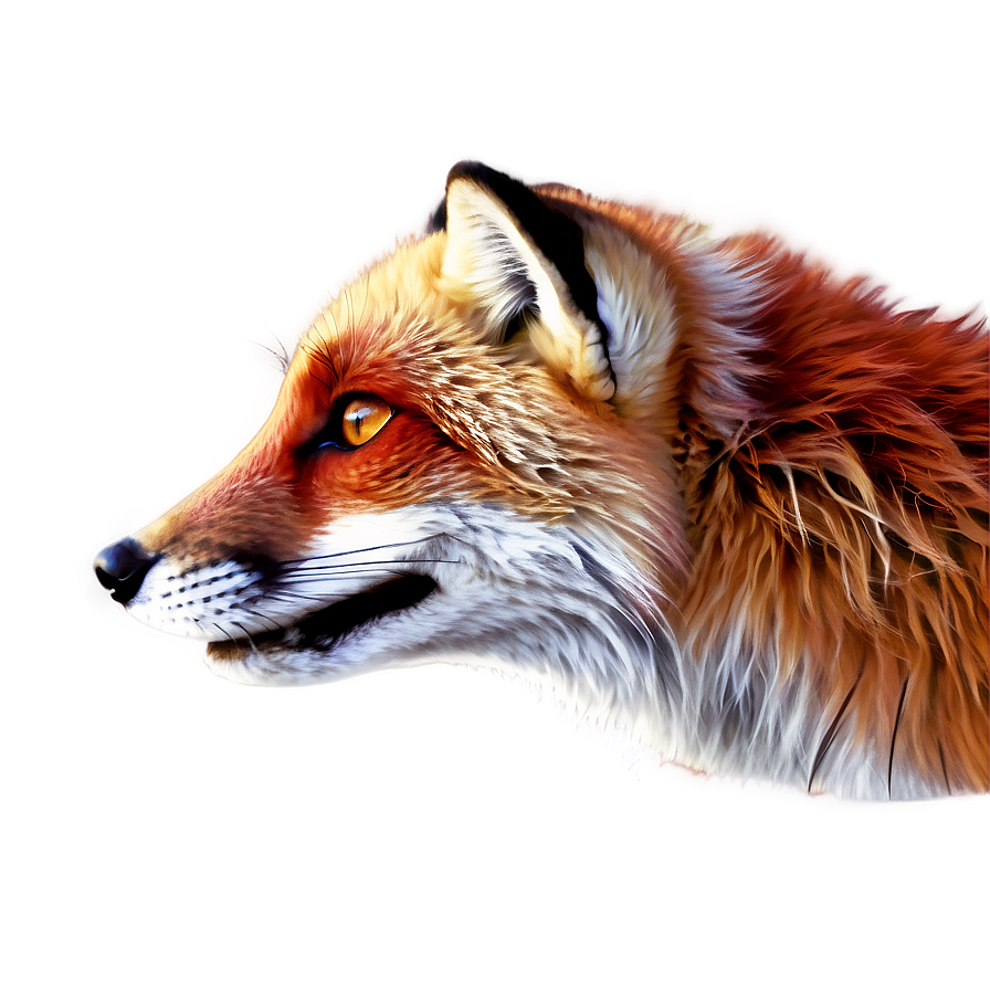 Red Fox Digital Art Png Hme75 PNG