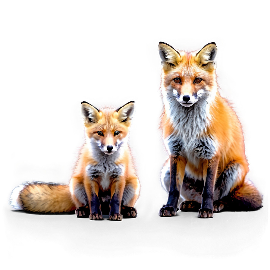 Red Fox Family Png 06242024 PNG