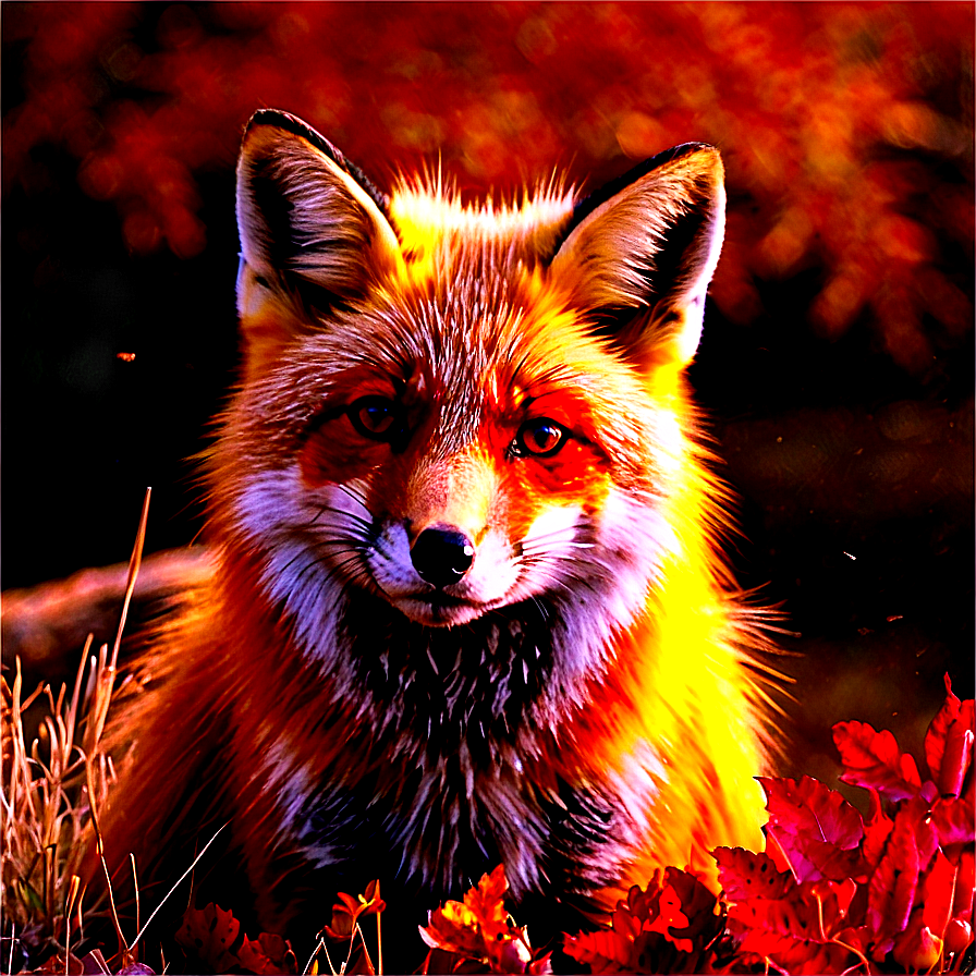 Red Fox In Autumn Png 06242024 PNG