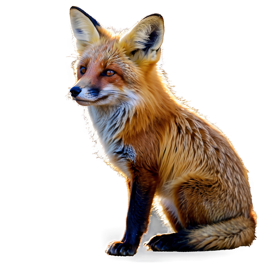 Red Fox In Golden Light Png Ujs PNG