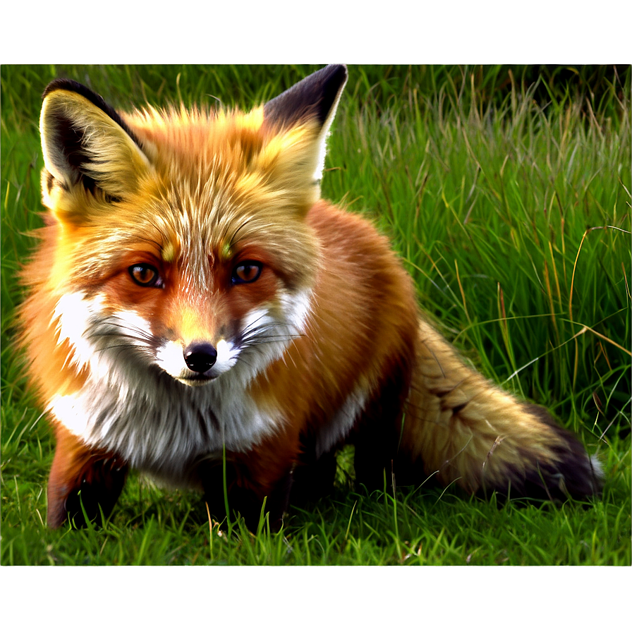 Red Fox In Grass Png 06242024 PNG