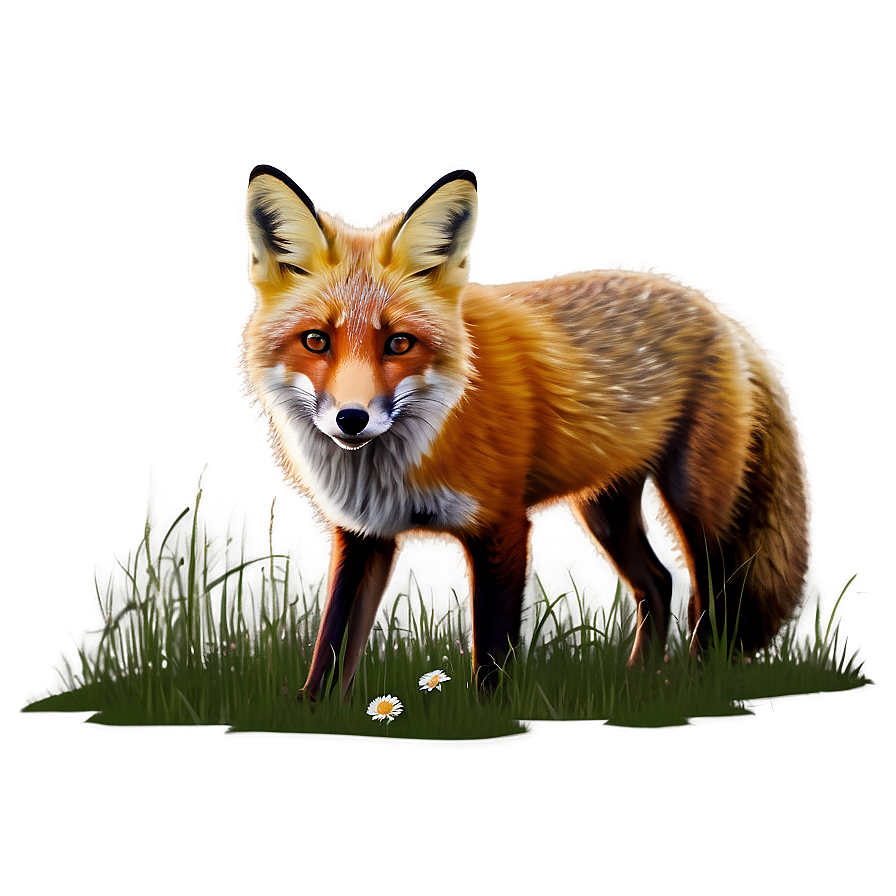 Red Fox In Grass Png Yji PNG