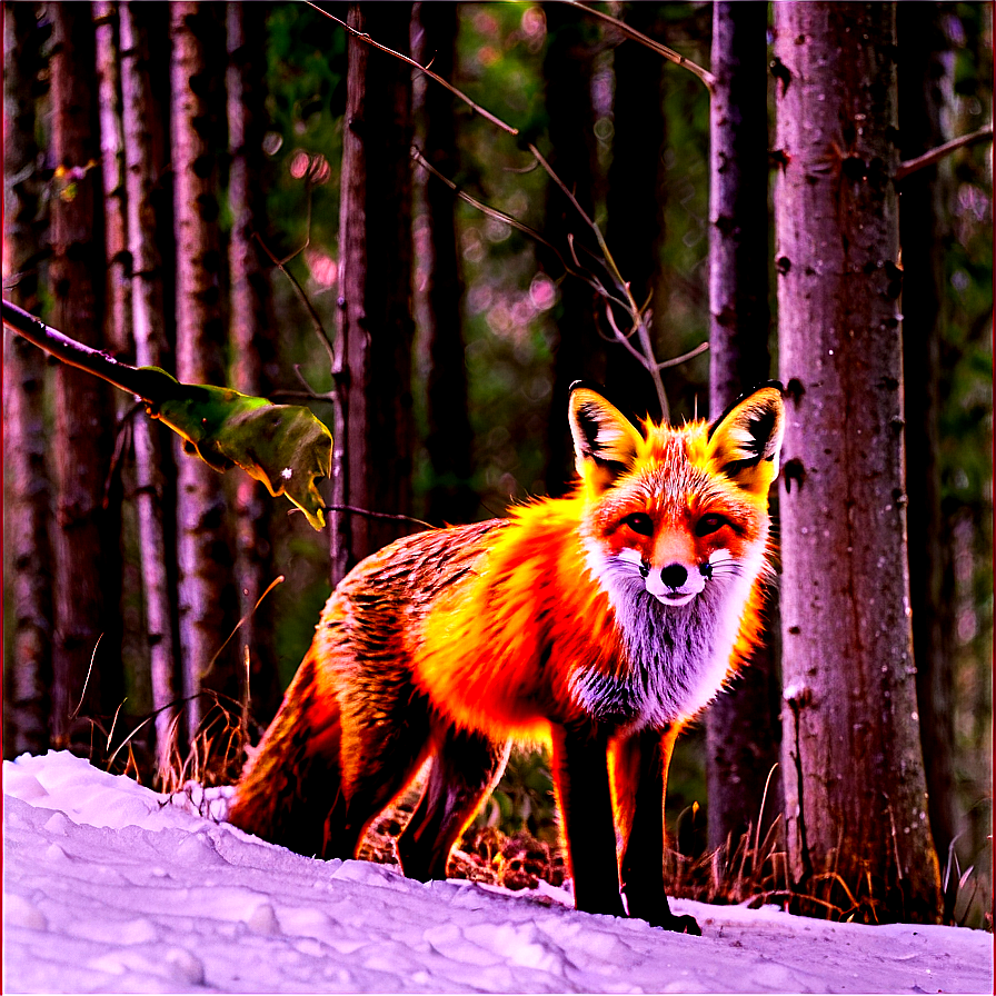 Red Fox In The Forest Png Qll97 PNG