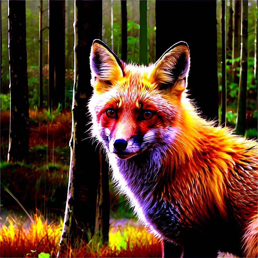 Red Fox In The Forest Png Xxp80 PNG