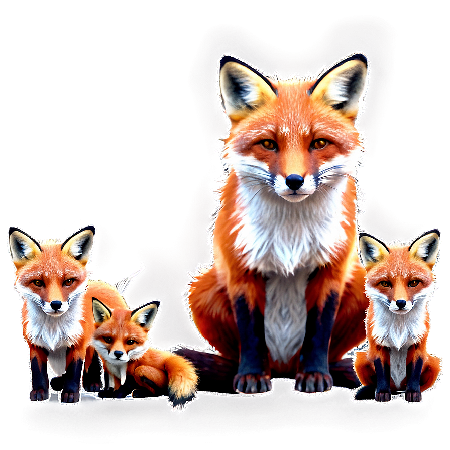 Red Fox With Cubs Png 95 PNG