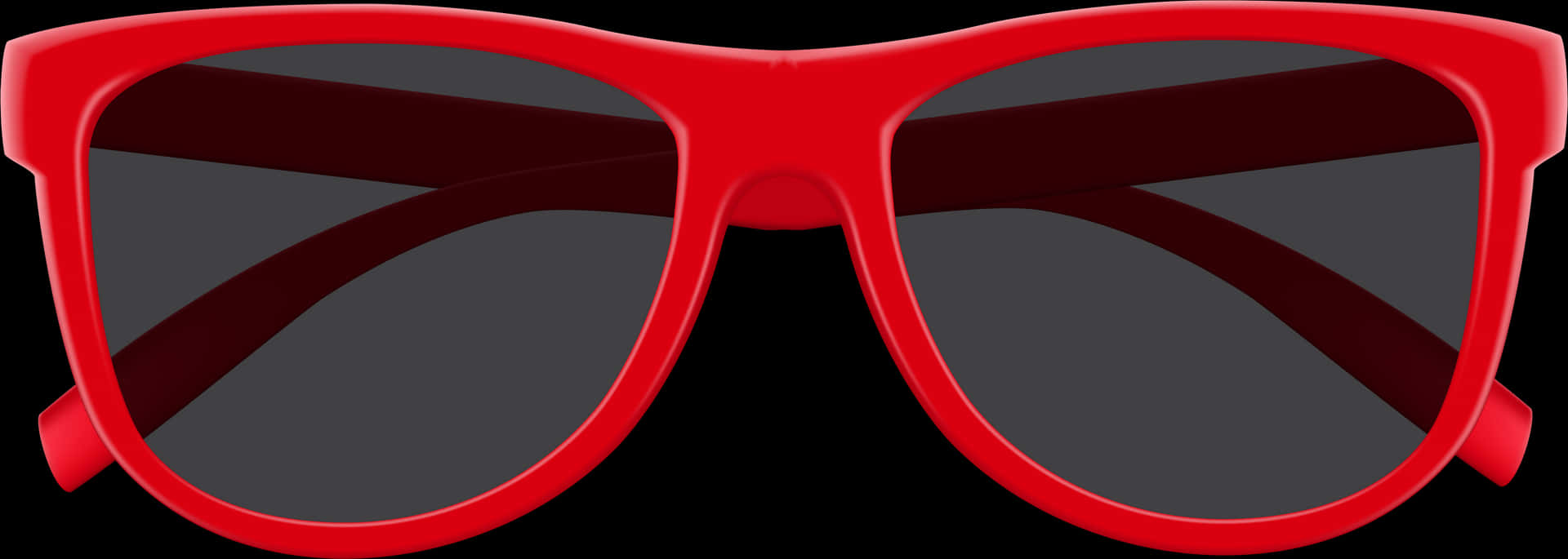 Red Frame Sunglasses Black Lenses PNG