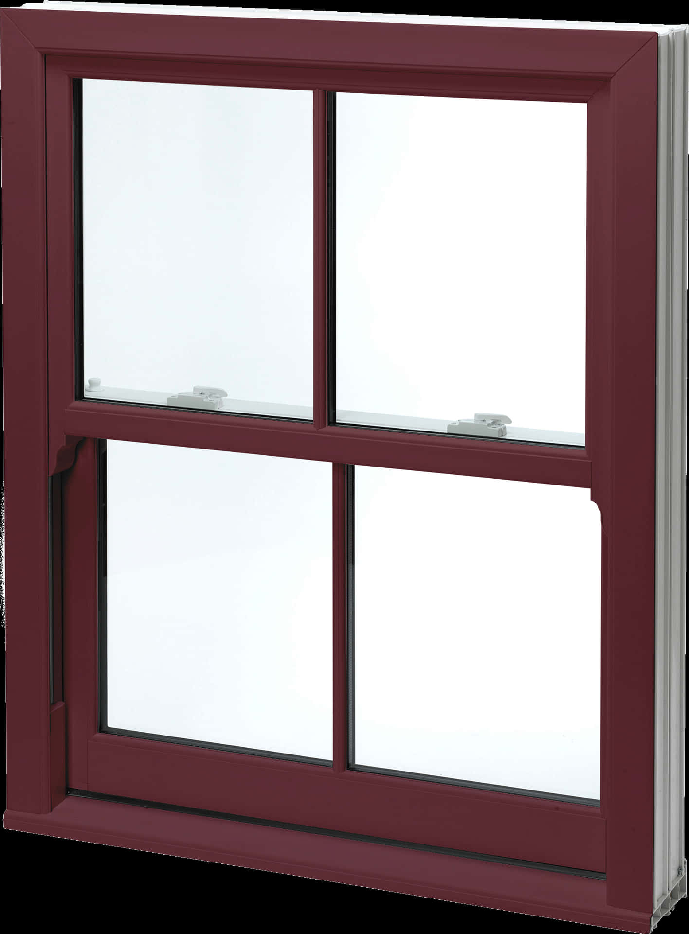 Red Framed Double Hung Window PNG