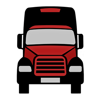 Red Front Facing Truck Icon PNG