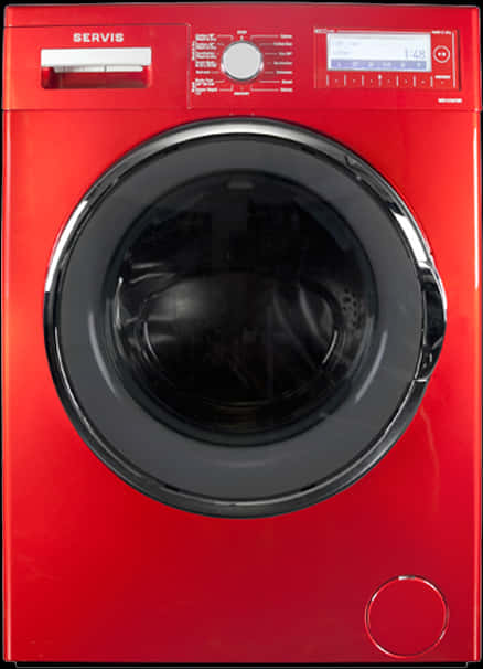 Red Front Load Washing Machine PNG