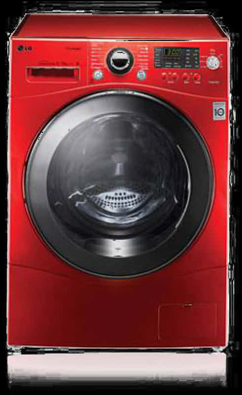 Red Front Load Washing Machine PNG