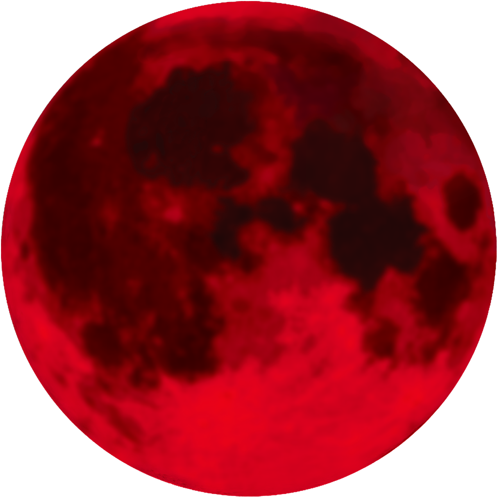 Red Full Moon Illustration PNG