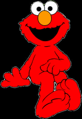 Red Furry Elmo Cartoon Character PNG