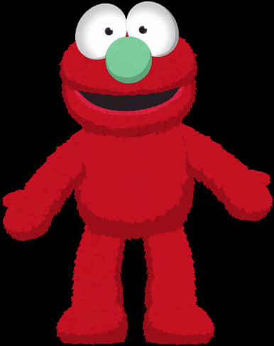 Red Furry Elmo Character PNG