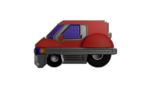 Red Futuristic Car Illustration PNG