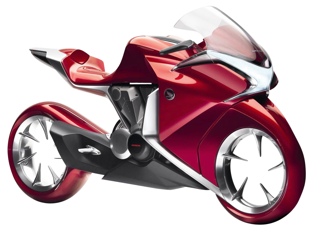 Red Futuristic Honda Motorcycle Concept PNG