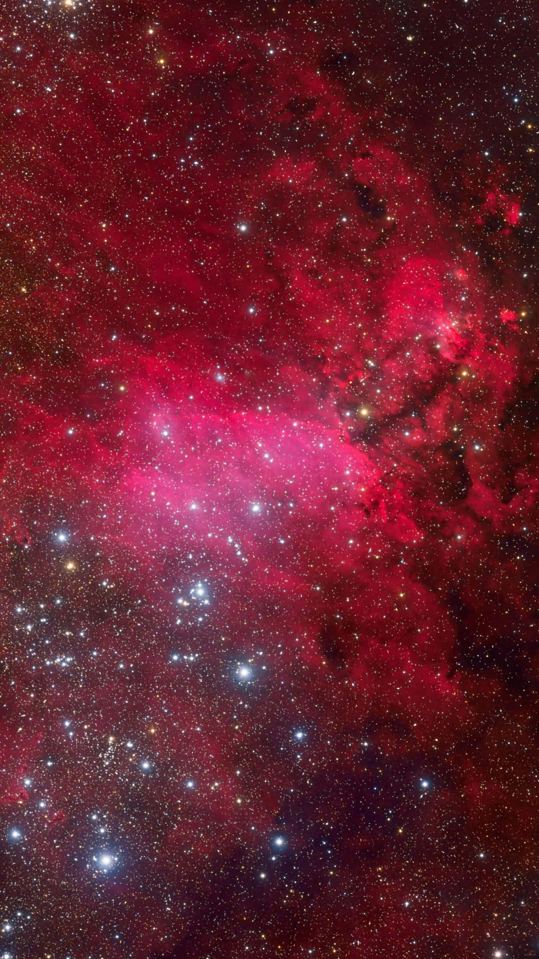 Shining Red Galaxy in Space
