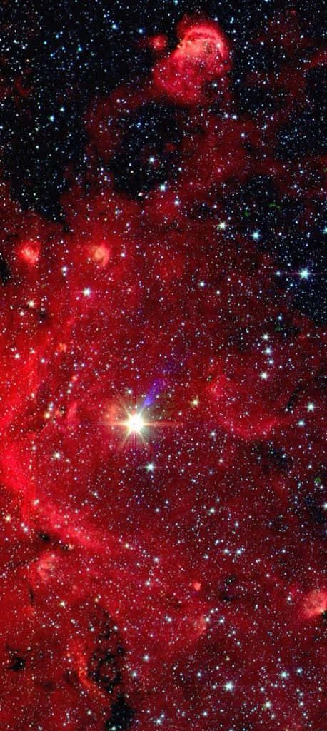 Upptäckskönheten I Kosmos Med Röd Galax