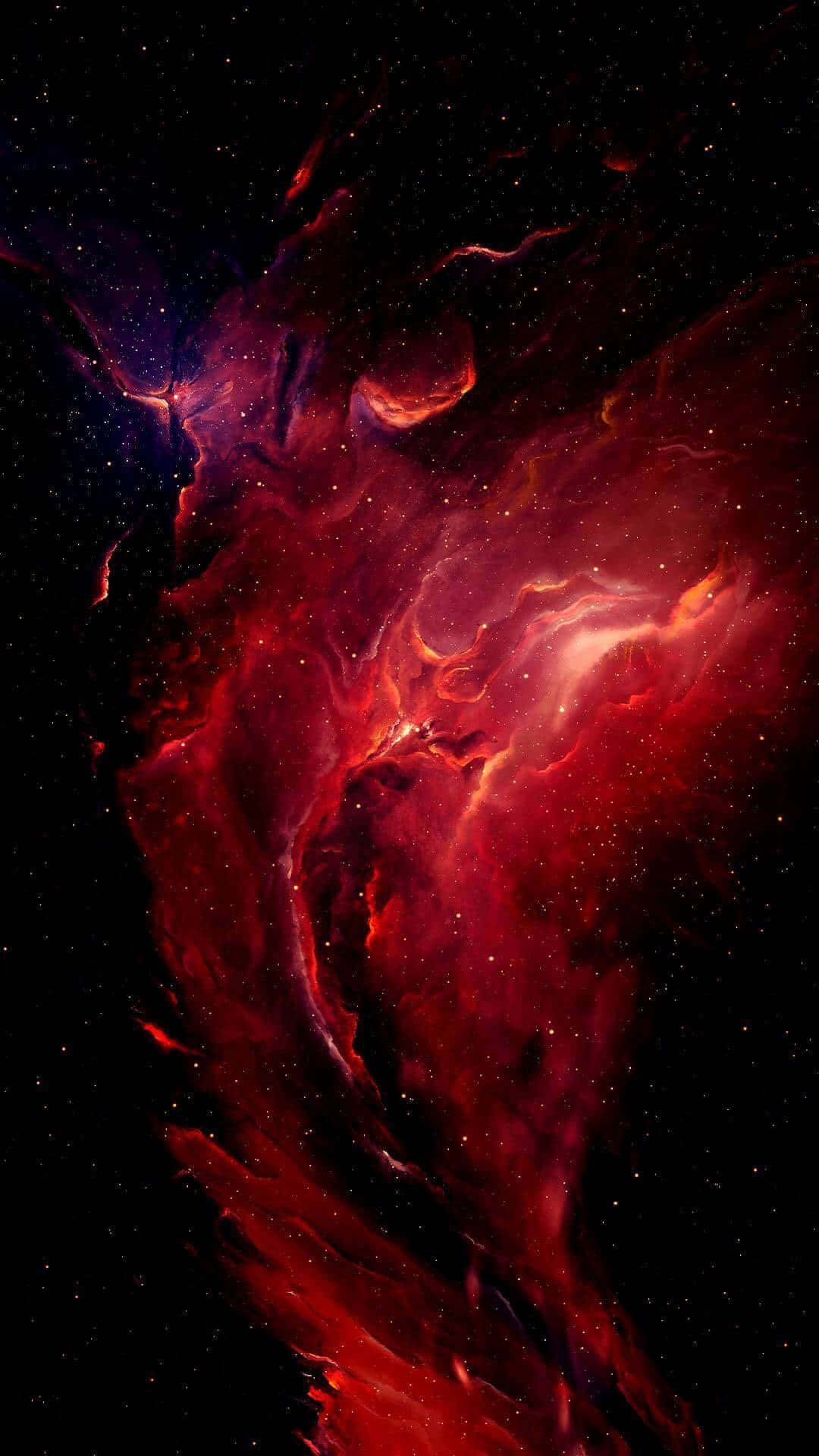 Ennaturskön Vy Över Den Röda Galaxen