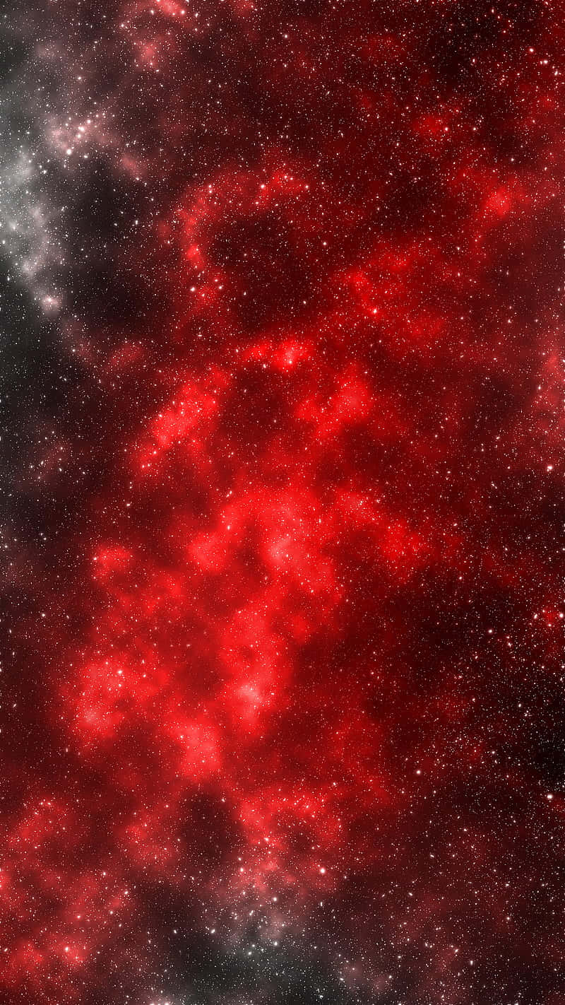 Red galaxies create a majestic backdrop.