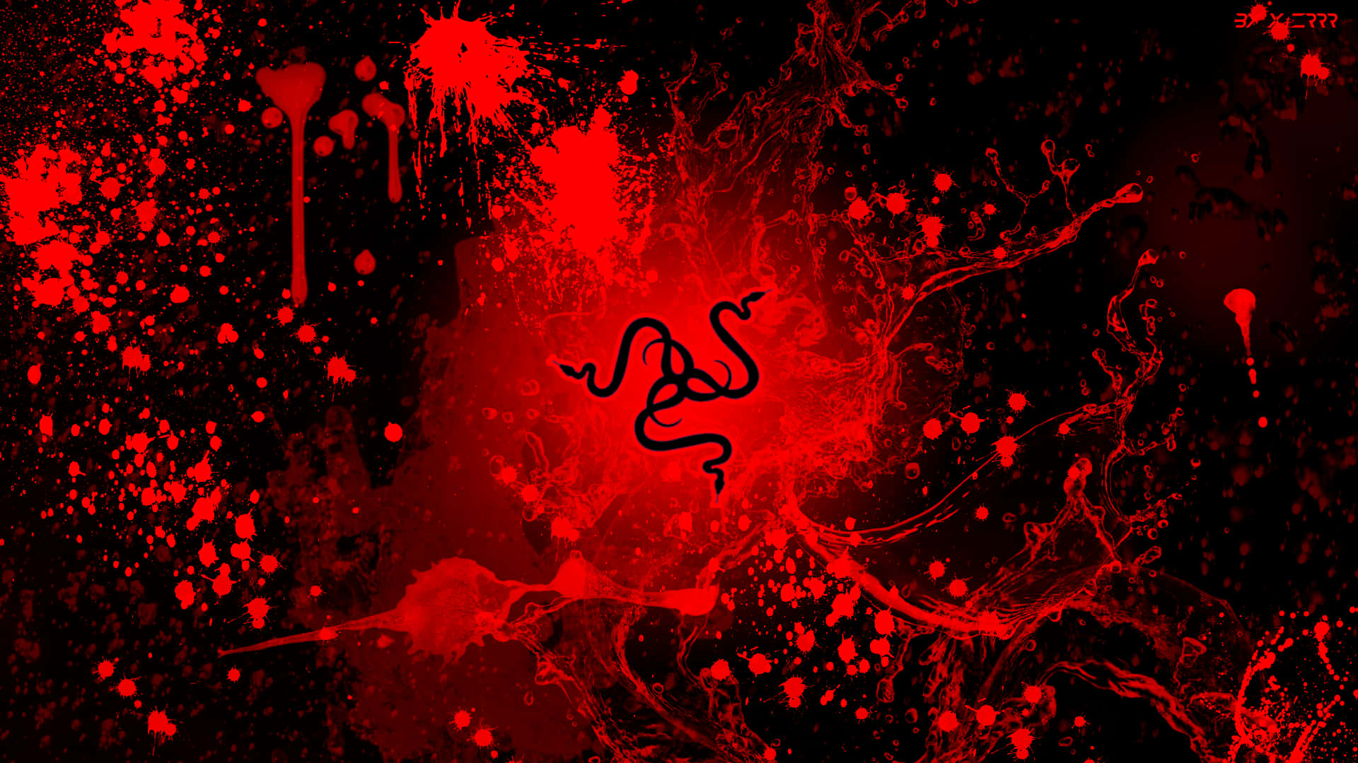 A Red And Black Background With A Red Splatter