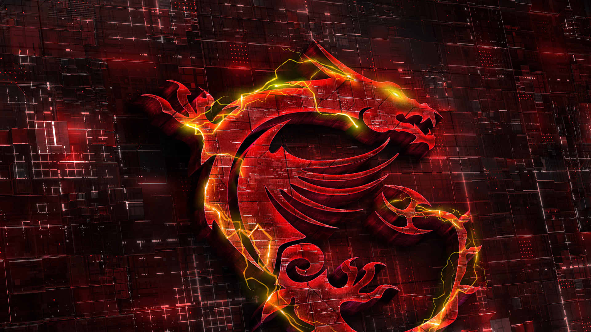 Red Gaming Dragon On Motherboard Wallpaper