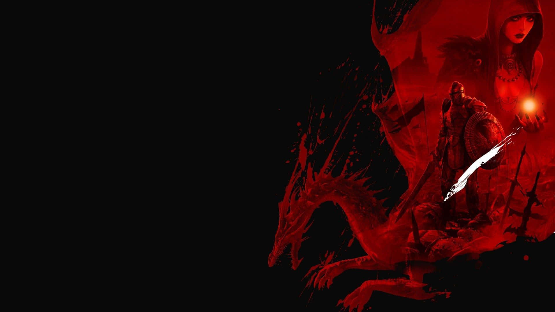 Rotergaming-drache Dragon Age: Origins. Wallpaper