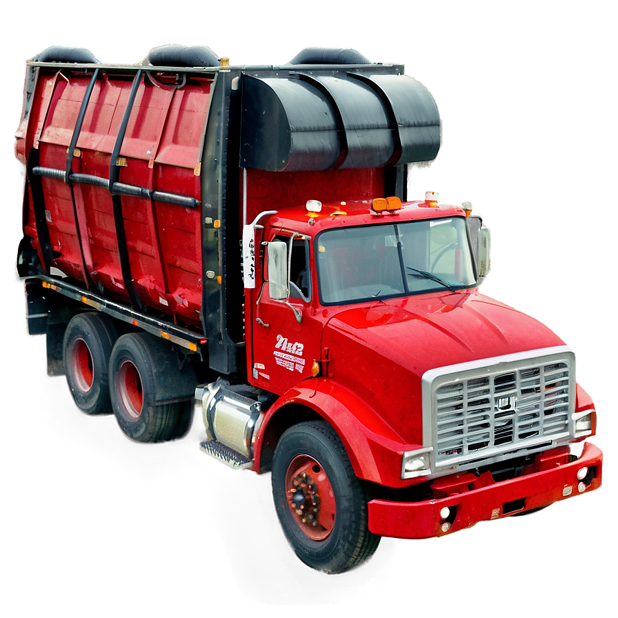 Red Garbage Truck Png Plc PNG