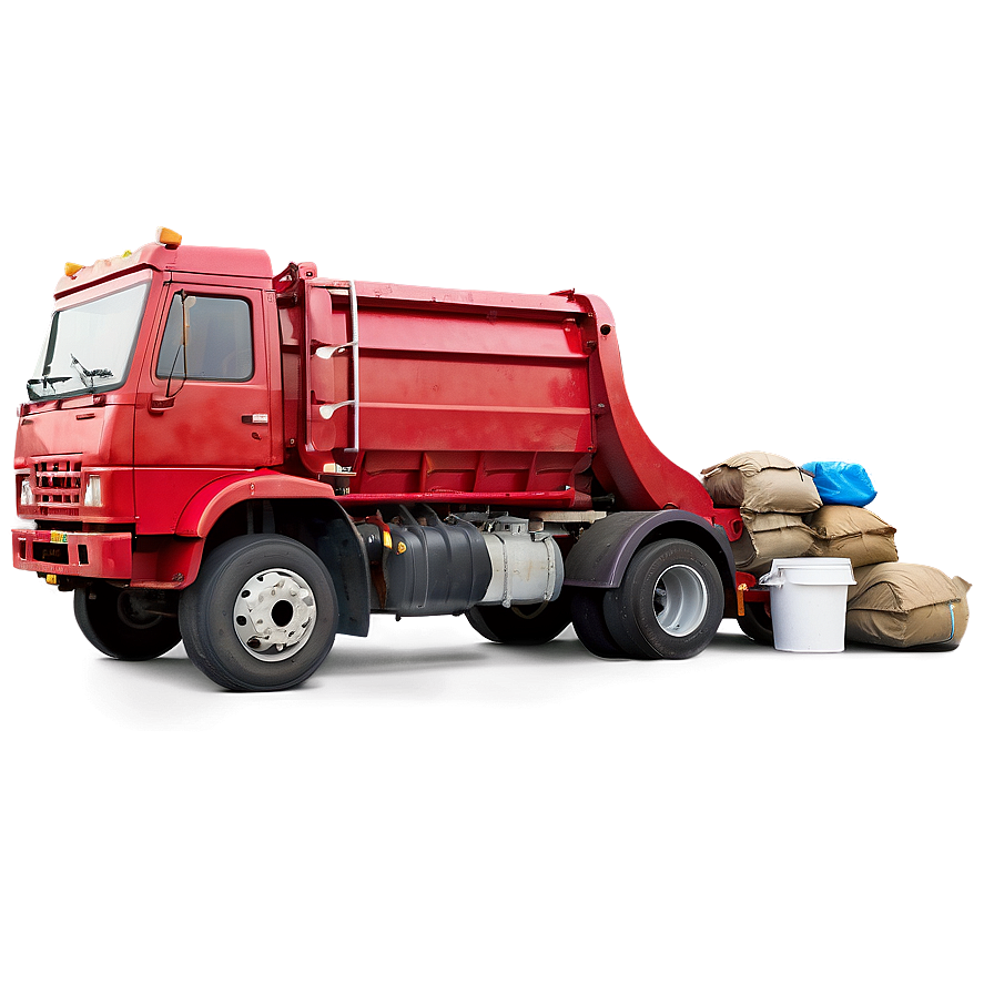 Red Garbage Truck Png Sil PNG