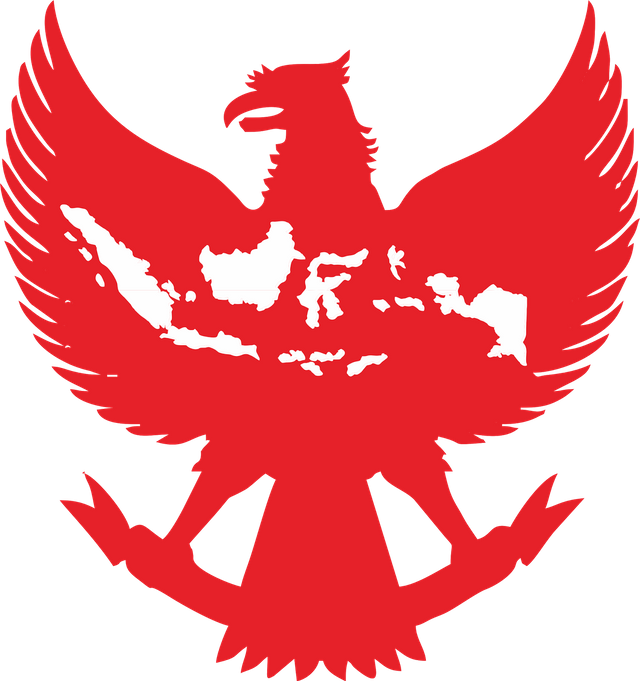 Red Garuda Silhouette Indonesia Map PNG