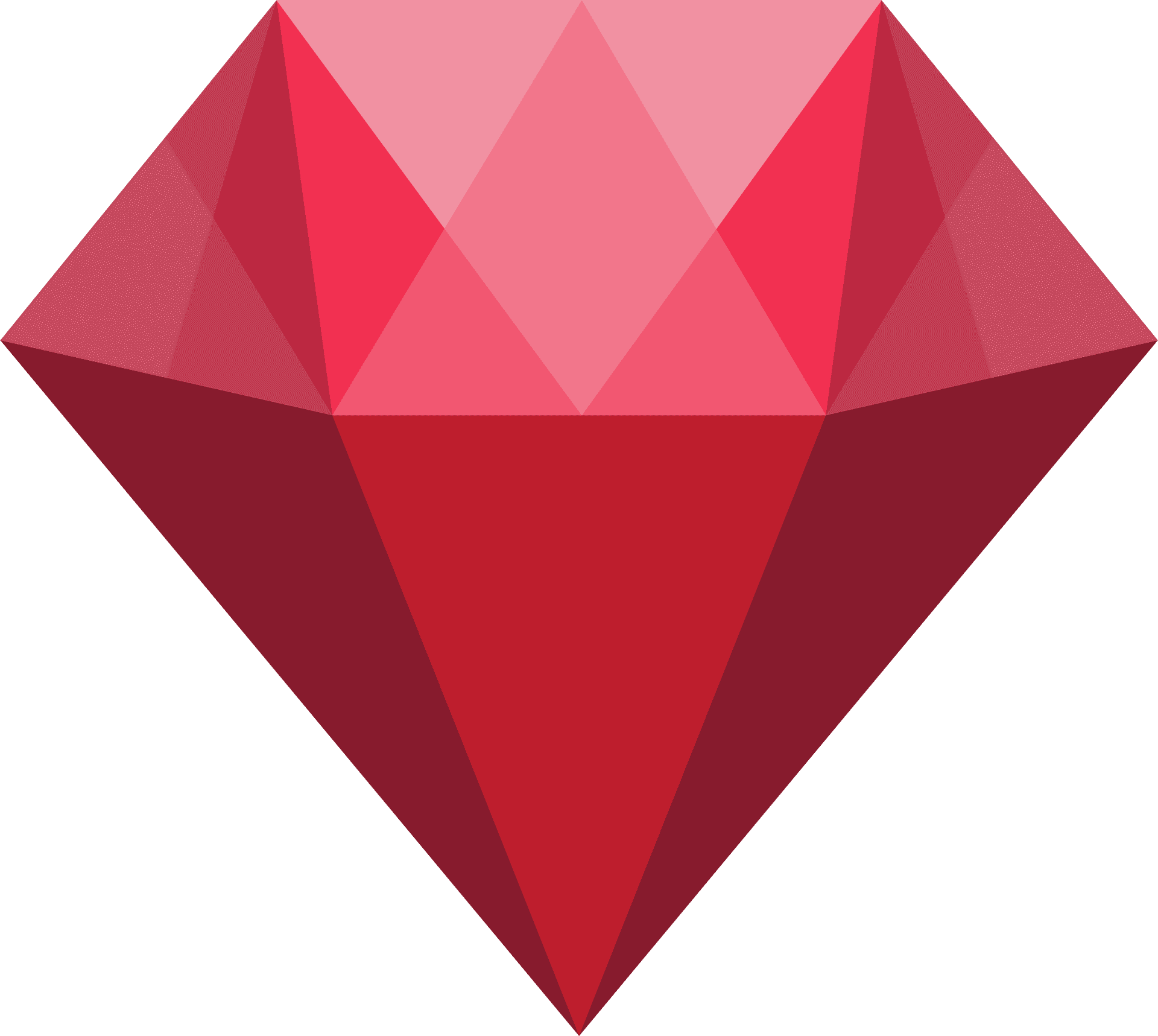 Red Geometric Crystal Illustration.png PNG