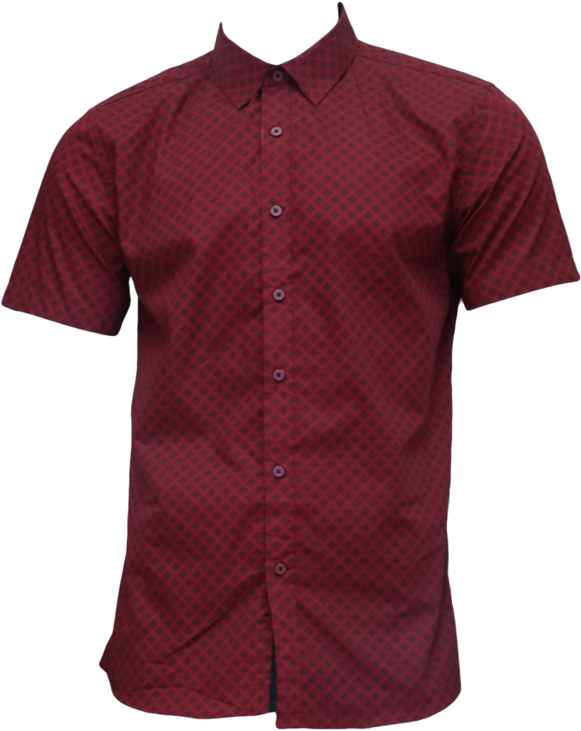 Red Geometric Pattern Dress Shirt PNG