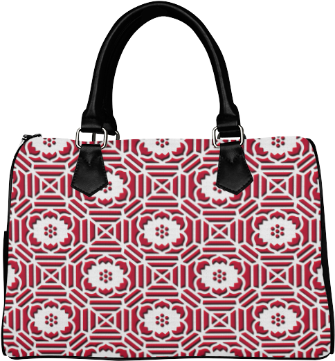 Red Geometric Pattern Handbag PNG