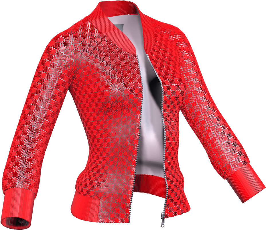 Red Geometric Pattern Jacket PNG
