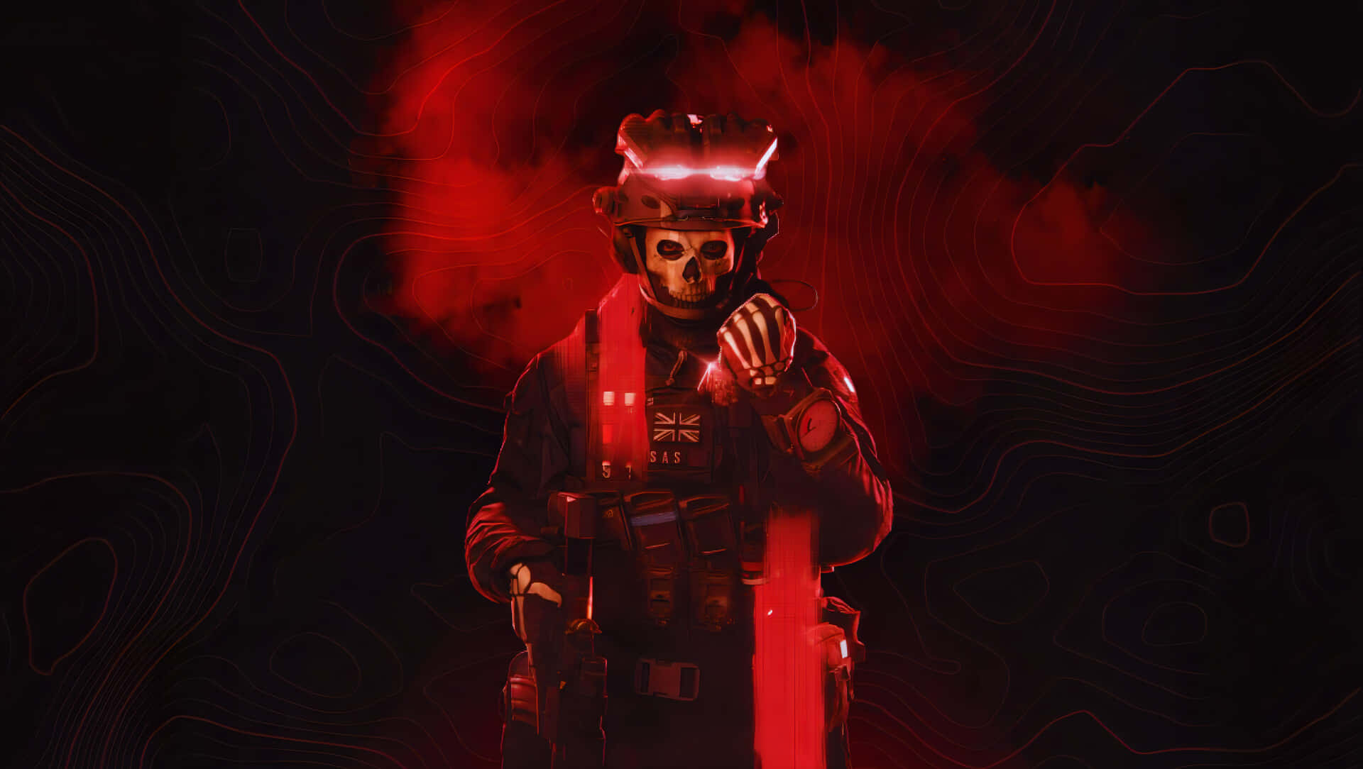 Red Ghost Soldier Profile Wallpaper