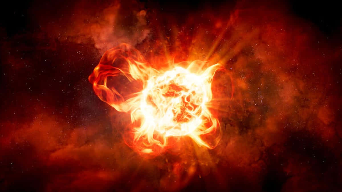 Majestic Red Giant Star in Space Wallpaper