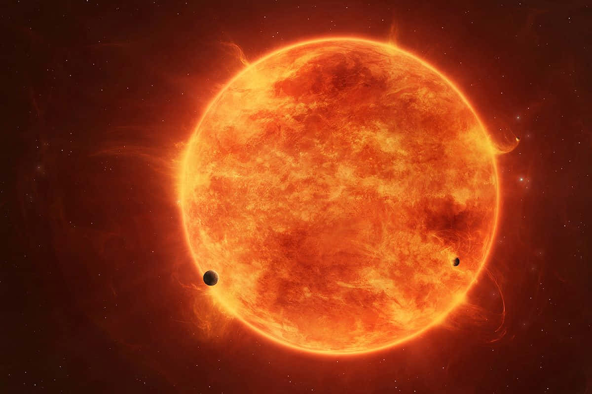 Red Giant Star illuminating the cosmos Wallpaper